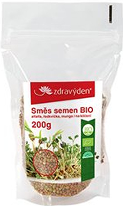 Zdravý den Směs semen na klíčení 1 BIO alfalfa, ředkvička, mungo 200g