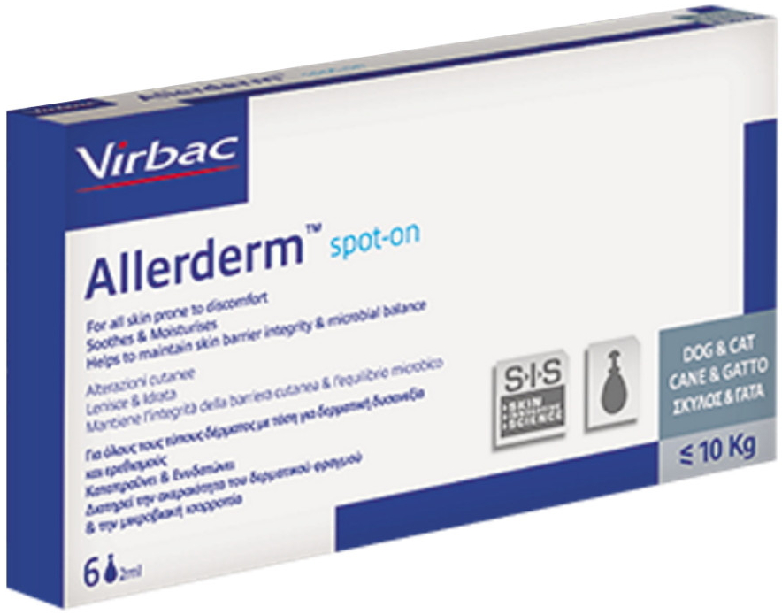 VIRBAC Allerderm Spot on 6 x 2 ml psy do 10 kg