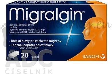 MIGRALGIN 250MG/250MG/50MG TBL NOB 20(2X10) II