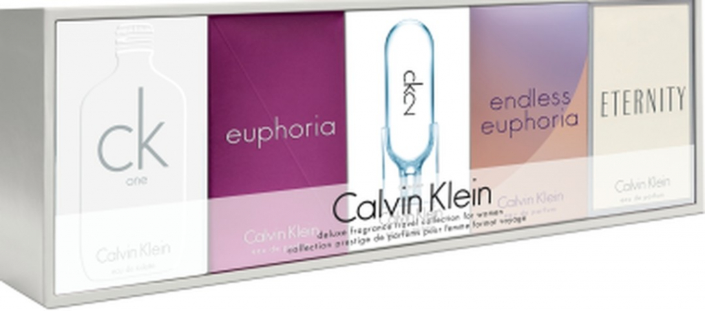 Calvin Klein CK One 10 ml EDT + Euphoria 4 ml EDP + CK2 10 ml EDT + Endless Euphoria 5 ml EDP + Eternity 5 ml EDP unisex dárková sada
