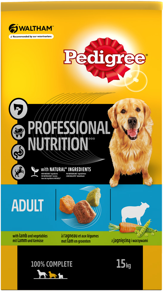 Pedigree Adult Professional suché s jehněčím masem 15 kg