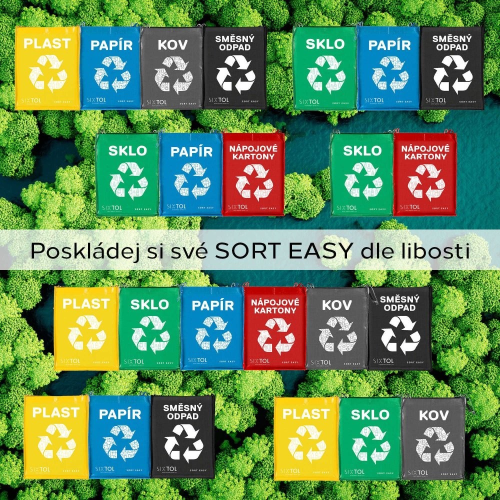 Sixtol Tašky na tříděný odpad SORT EASY 4 CARTON 30 x 30 x 40 cm 4 x 36 l 4 ks