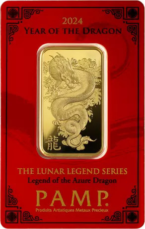 PAMP zlatý slitek Rok Draka Azure Lunar Legends 1 oz