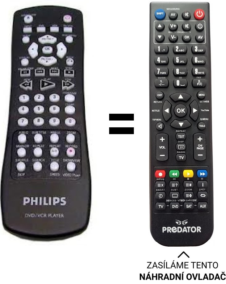 Dálkový ovladač Predátor Philips 996510009972 DVP3350V