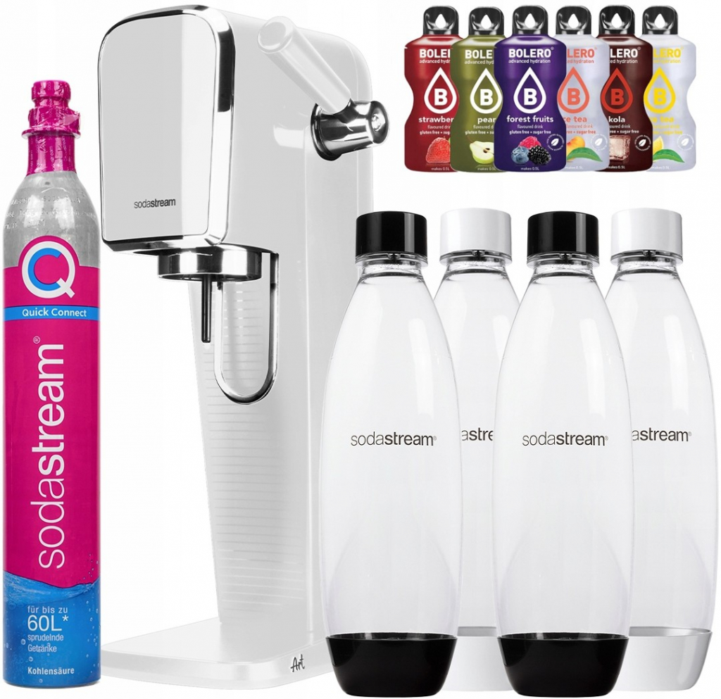 SODASTREAM ART WHITE 4 láhve 1L FUSE BOLERO