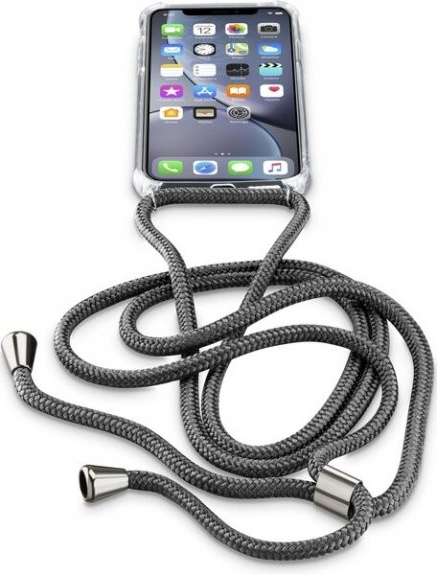 Pouzdro Cellularline Neck-Case se šňůrkou na krk iPhone XR - černé