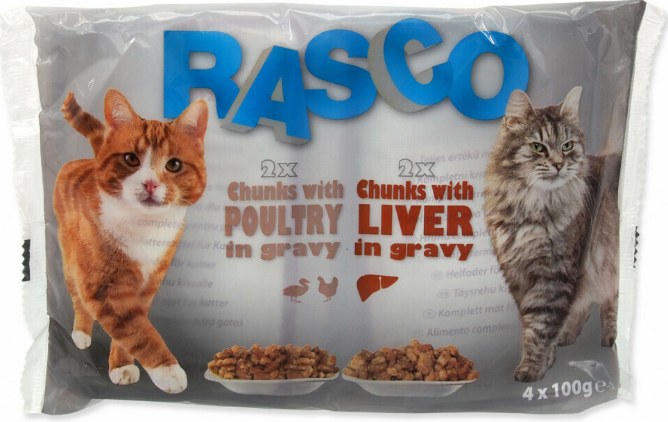 Rasco Cat s drůbeží s játry 4 x 100 g
