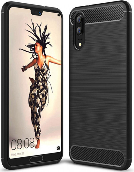 Pouzdro SES Ochranné silikonové karbon Huawei P20 - černé