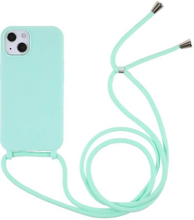 Pouzdro SES Gumové ochranné se šňůrkou na krk Apple iPhone 11 - světle zelené