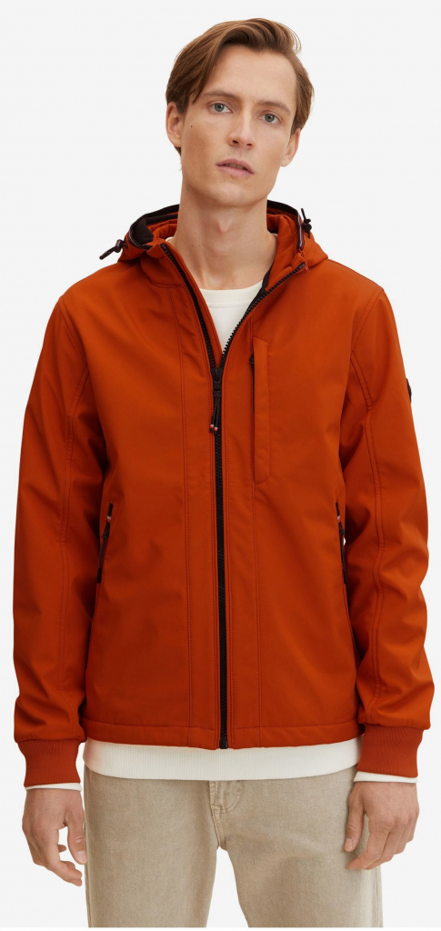 Tom Tailor pánská lehká bunda s kapucí oranžová