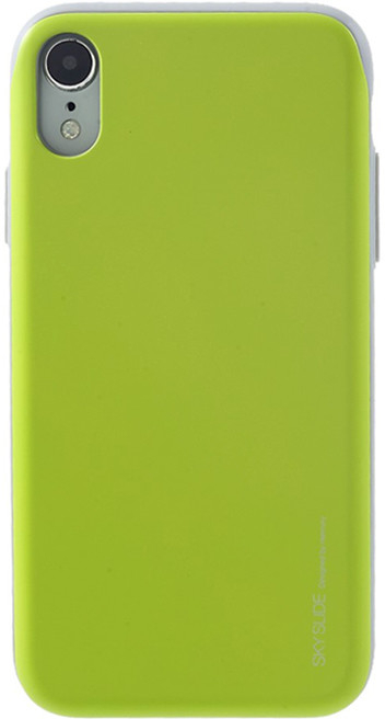 Pouzdro Mercury Sky slide Apple iPhone Xr - prostor platební karty - plastové / gumové - šedé / zelené