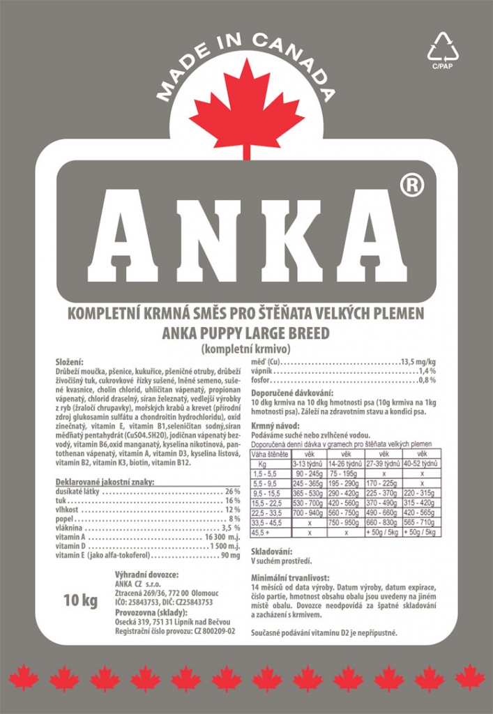 Anka Puppy Large Breed 20 kg