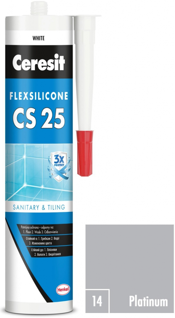 Ceresit CS 25 silikon sanitární - 280 ml platinum