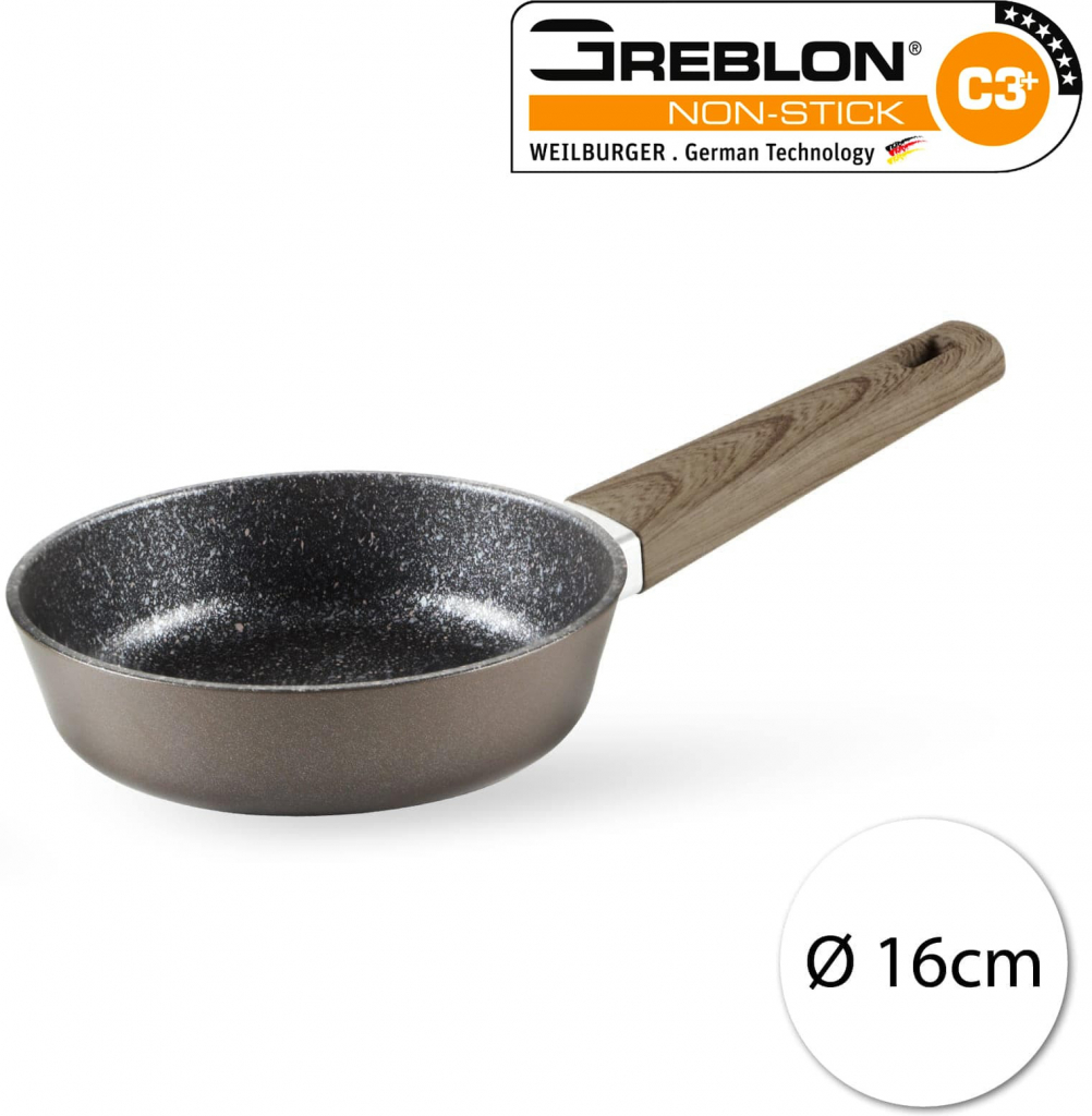 HomeDelux CHAMPION Keramická pánev GREBLON C3 šedá 16 cm