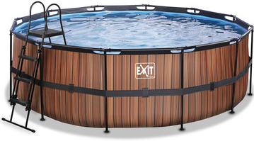 EXIT Frame Pool (12V kartušové filtrační čerpadlo) - vzhled dřeva 427x122cm