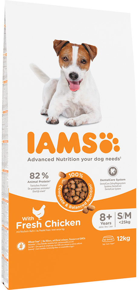 Iams Advanced Nutrition Senior Small & Medium Dog s kuřecím 2 x 12 kg