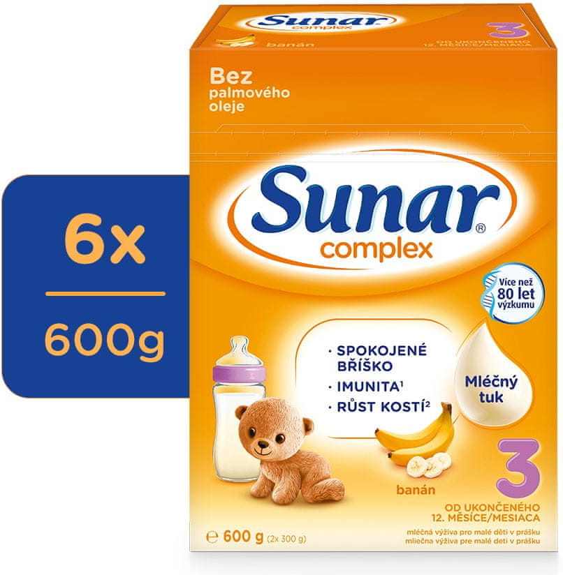 Sunar 3 complex batolecí banán 6 x 600 g