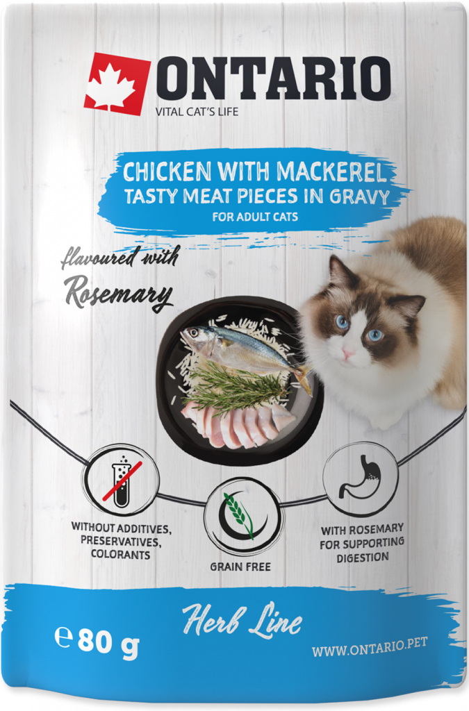Ontario Cat Herb Chicken with Mackerel Rice and Rosemary 80 g