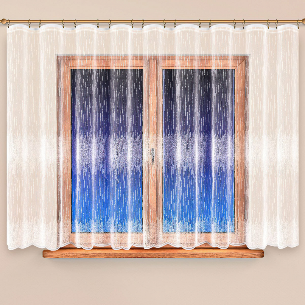 Olzatex kusová záclona BERGITA jednobarevná bílá, výška 160 cm x šířka 300 cm (na okno)