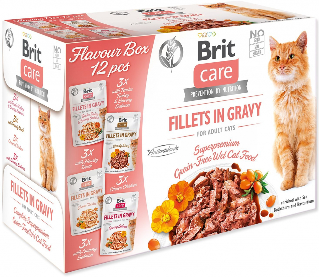 Brit Care Cat Flavour box filety v omáčce 12 x 85 g