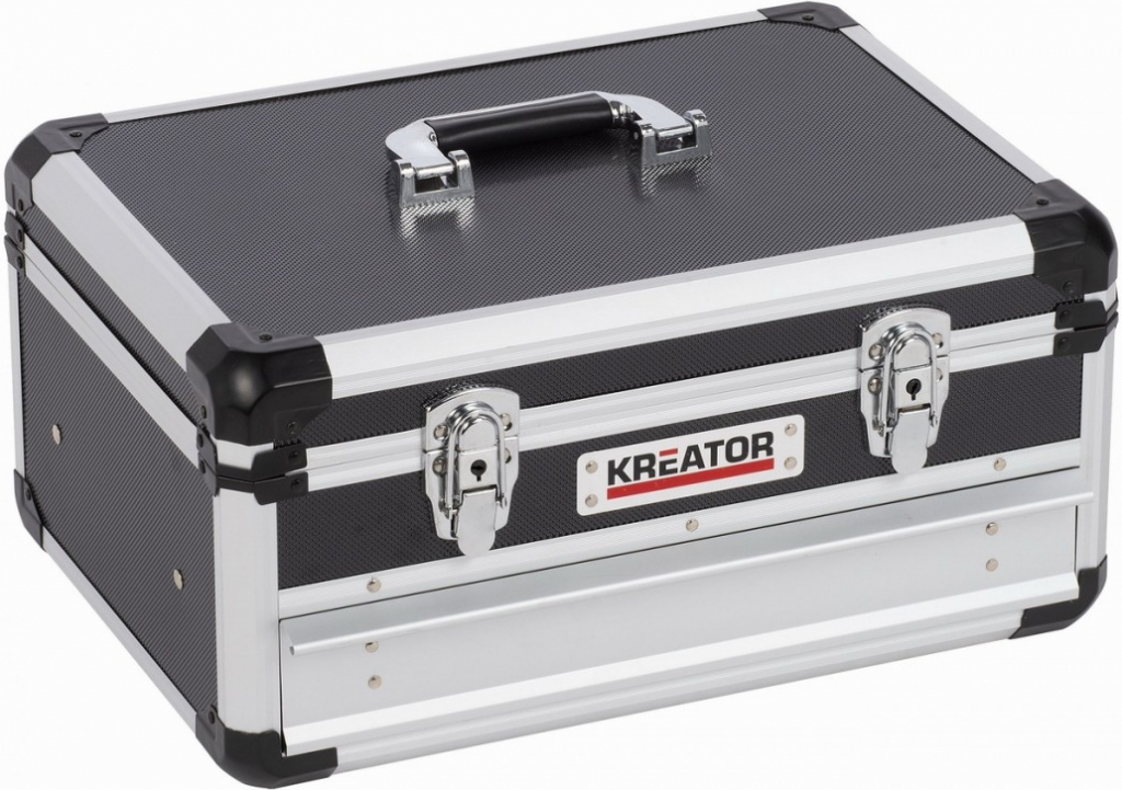 Kreator KRT640601B Hliníkový kufr 430x300x205mm 1 zásuvka