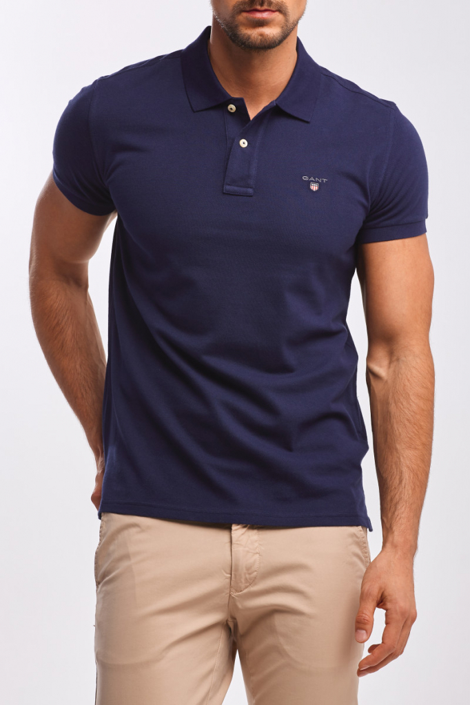 Gant ORIGINAL SLIM PIQUE SS RUGGER modrá