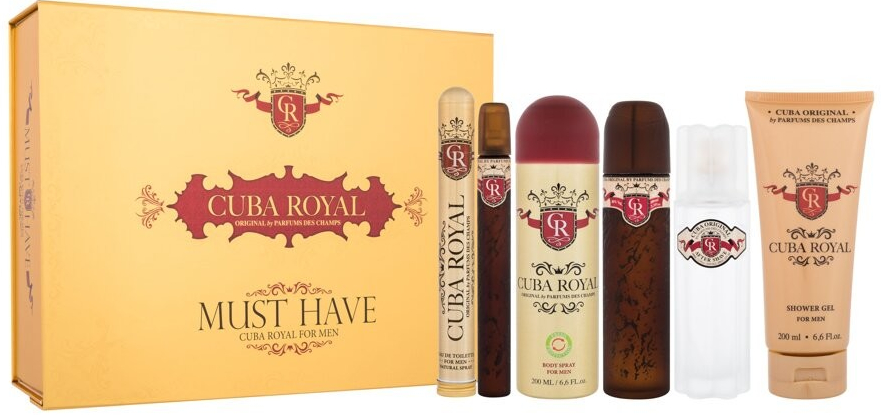 Cuba Royal EDT 100 ml + EDT 35 ml + voda po holení 100 ml + sprchový gel 200 ml + deospray 200 ml dárková sada