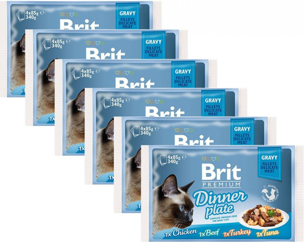 Brit Premium Cat Delicate Fillets in Gravy Dinner Plate 6 x 4 x 85 g