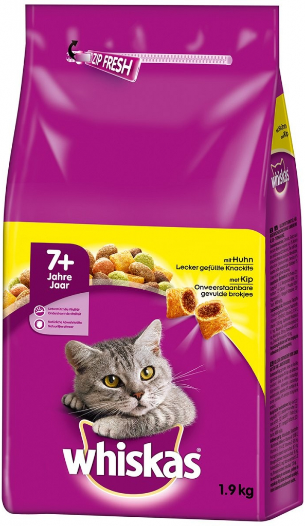 Whiskas Senior 7+ s kuřecím masem 1,9 kg