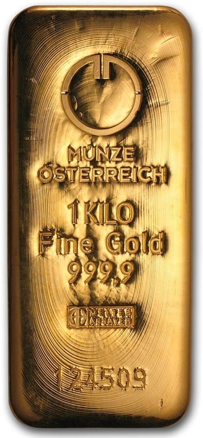 Zlatý slitek Münze Österreich 1000 g