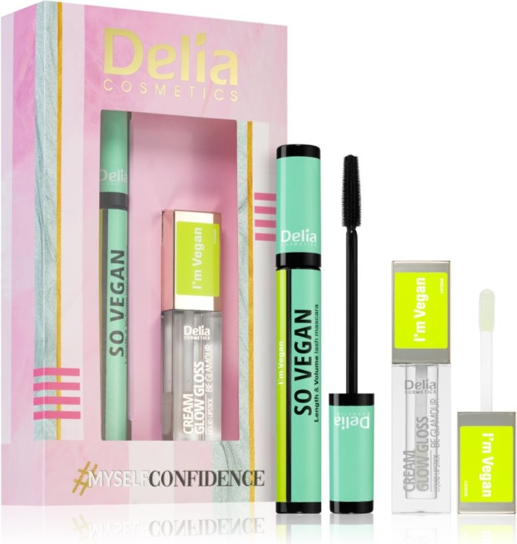 Delia Cosmetics So Vegan řasenka 11 ml + tekutá rtěnka 5 ml kosmetická sada