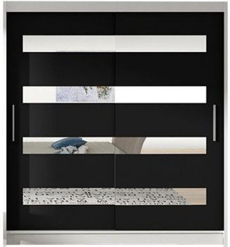 Kapol Westa XIII 150 cm s posuvnými dveřmi a zrcadly Stěny bílá / černá