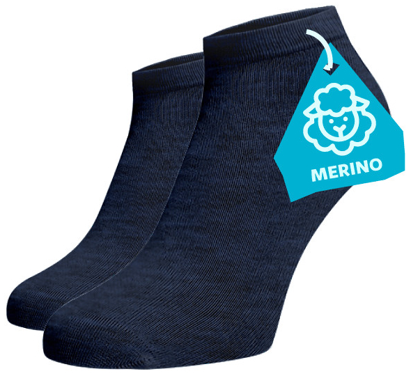 Kotníkové ponožky MERINO Vlna Tmavě modrá
