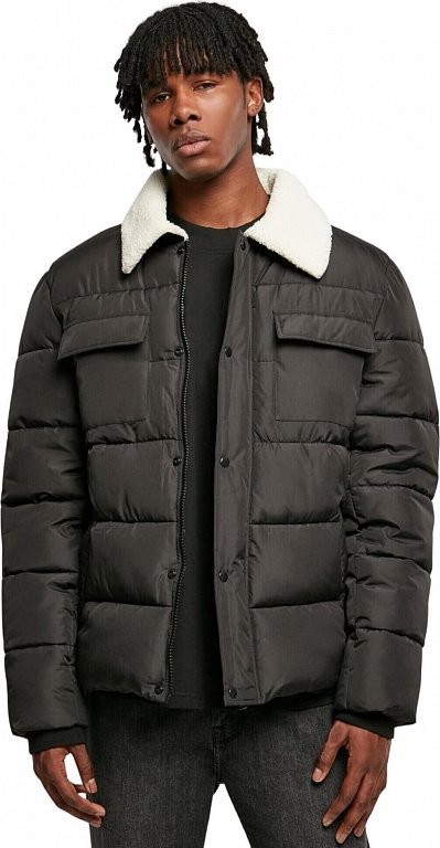 Sherpa Collar Padded Shirt Jacket