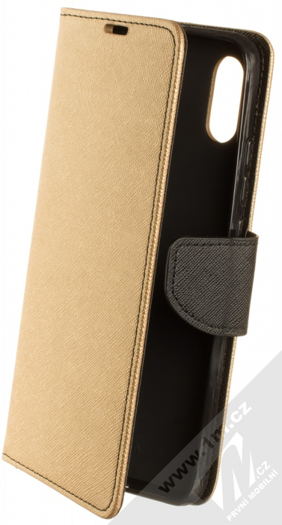 Pouzdro 1Mcz Fancy Book flipové pro Xiaomi Redmi 9A, Redmi 9AT zlatá černé gold black