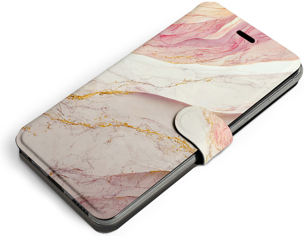 Pouzdro Mobiwear Flip Samsung Galaxy A52 / A52s 5G - VP32S Růžový a zlatavý mramor