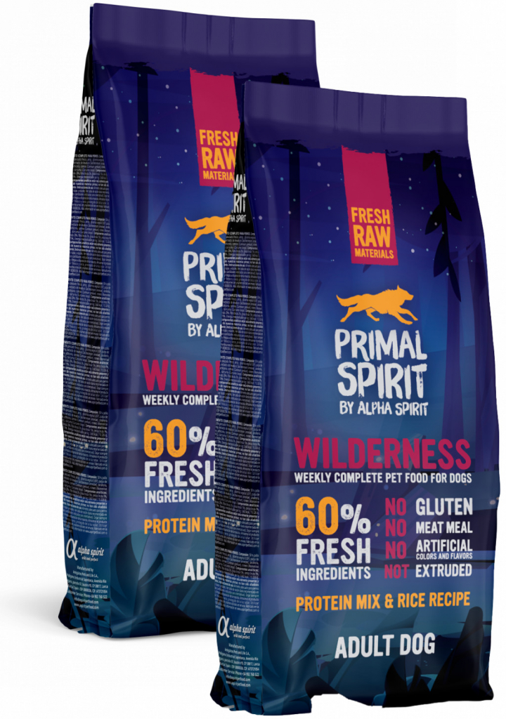 Primal Spirit Dog 60% Wilderness 2 x 12 kg