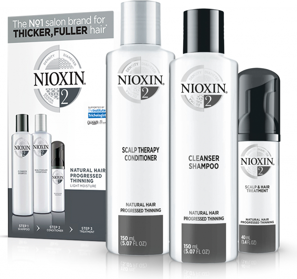 Nioxin System 2 Cleanser Shampoo 150 ml + Nioxin System 2 Scalp Therapy Revitalizing Conditioner 150 ml + Nioxin System 2 Scalp & Hair Leave-In Treatment 40 ml dárková sada