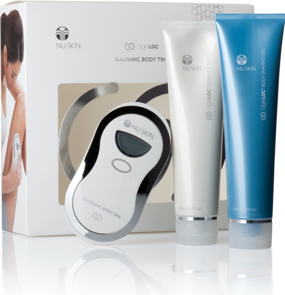 Nuskin Galvanická žehlička Ageloc Body Spa + ageLOC Body Shaping Gel 150 g+ ageLOC Dermatic Effects mléko 150 ml dárková sada