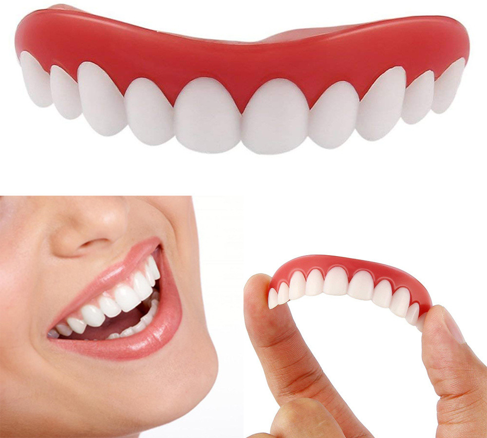 SMILE kosmetické zuby Umělé perfektní úsměv krycí bílé zuby