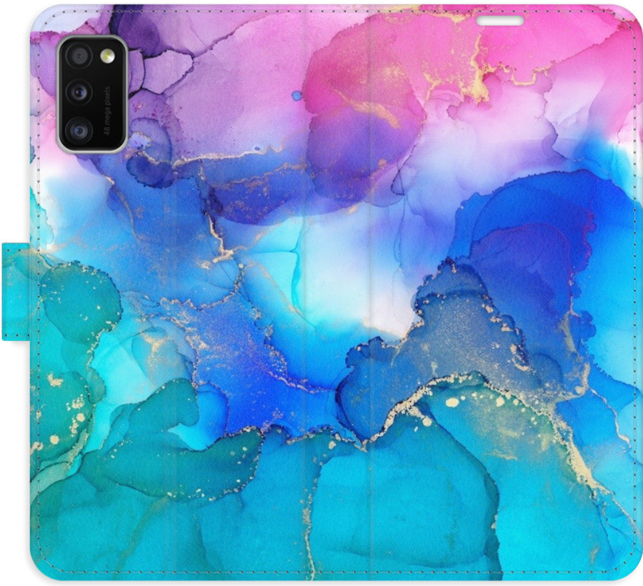 Pouzdro iSaprio Flip s kapsičkami na karty - BluePink Paint Samsung Galaxy A41