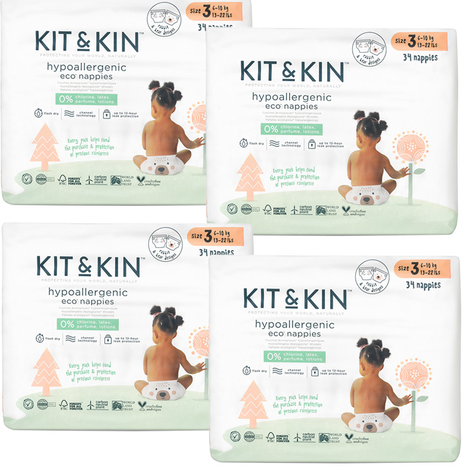 Kit a Kin 3 Maxi 7-13 kg giraffe / hippo 4 x 34 ks