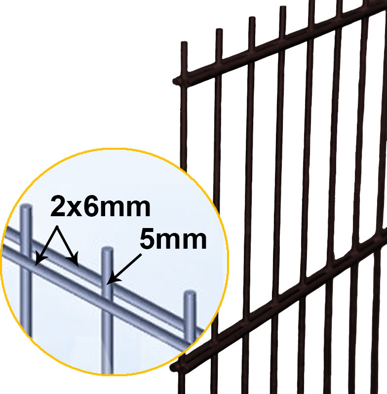 Plotový panel 2D OPTIMAL 6/5/6, bez povrchové úpravy Výška: 630mm