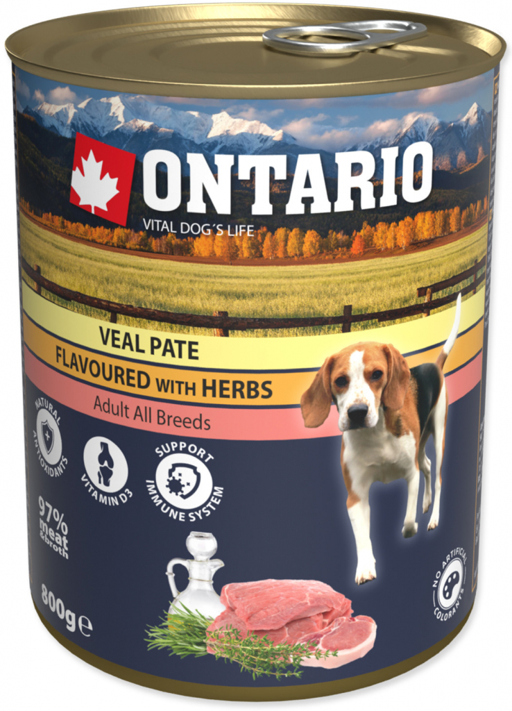Ontario Dog Veal Pate Flavoured with Herbs 0,8 kg