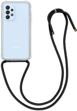 Pouzdro TopQ Samsung A53 5G silikon s černou šňůrkou průhledný