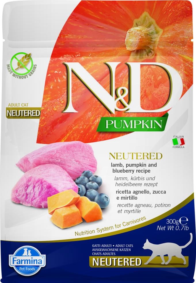 N&D Pumpkin CAT Neutered Lamb & Blueberry 0,3 kg