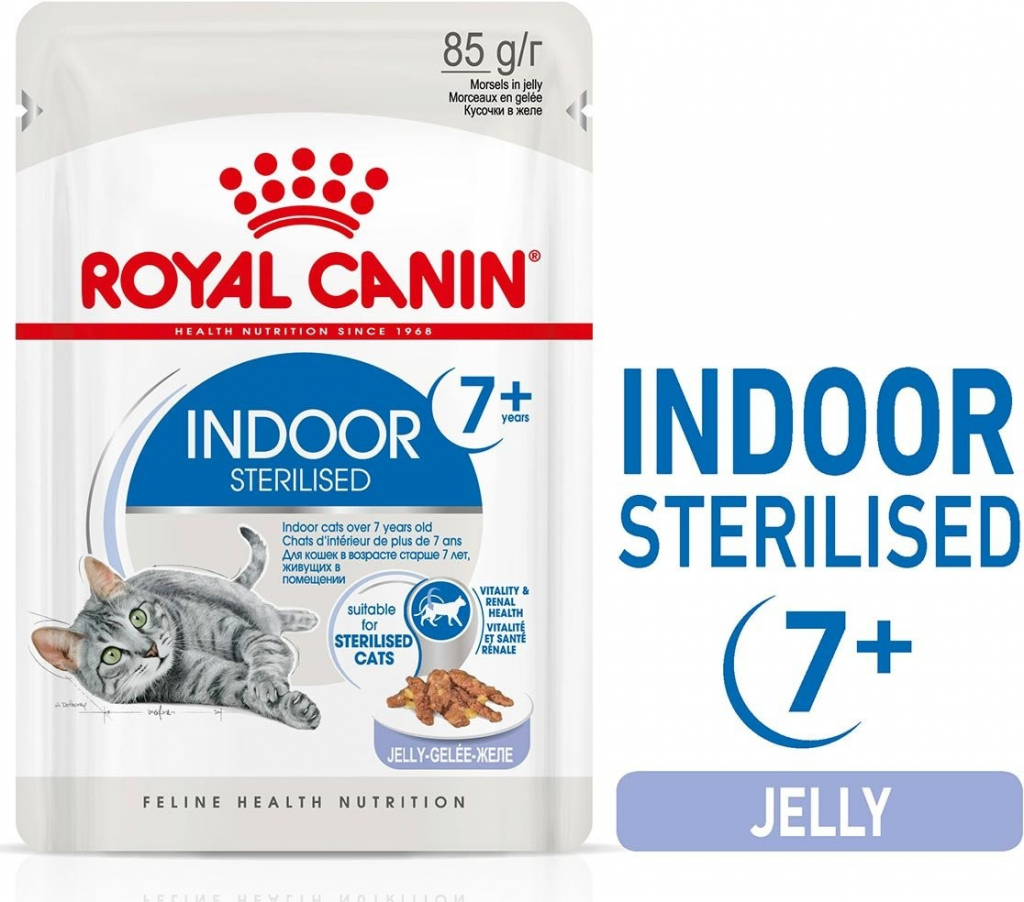 Royal Canin Indoor Sterilised 7+ v želé 48 x 85 g