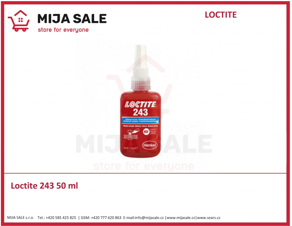 LOCTITE 243 zajišťovač šroubů 50g