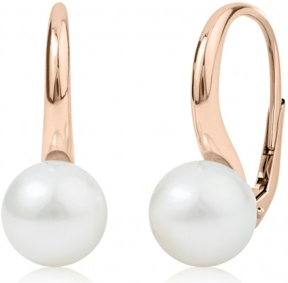 Couple elegantní perlové náušnice Leia v růžovém zlatě 6680001-4-0-91