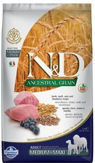 N&D Ancestral Grain Dog Adult Medium & Maxi Lamb & Blueberry 3 x 12 kg